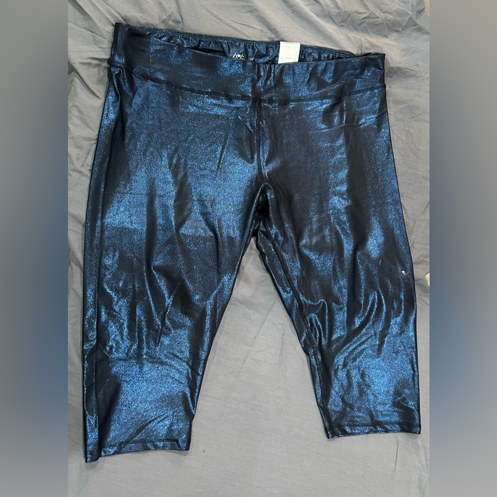 Ava & Viv Metallic Blue Capri